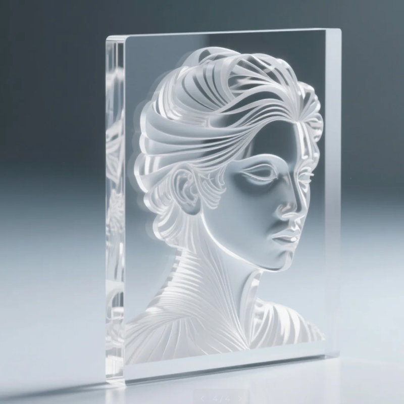 Acrylic plastic engraving