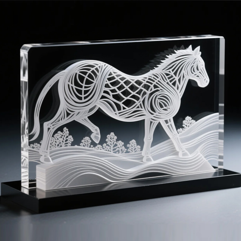 Acrylic plastic engraving